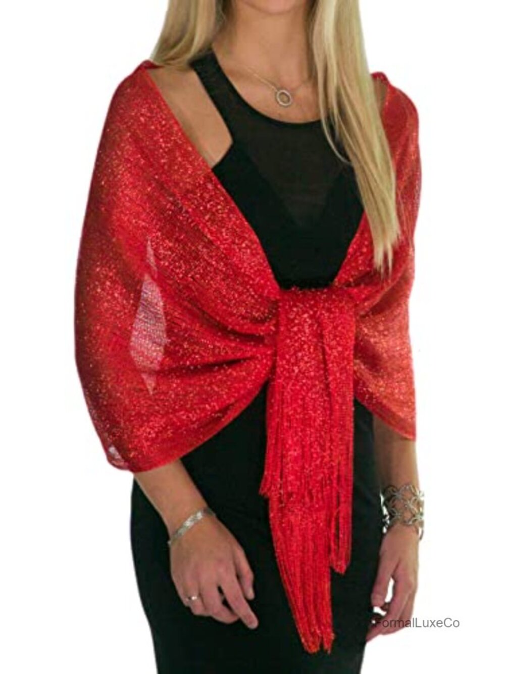 Metallic Glitter Shawl Wrap for Women Evening Dresses Wedding Party Pashmina